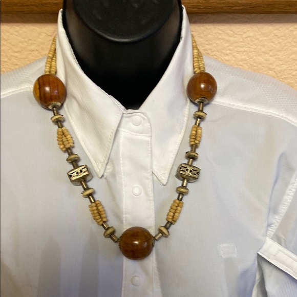 Bohemian Brown and Tan Beaded Jewelry Necklace